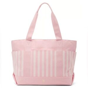 Victoria's Secret Pocket Stripe Print Pink Tote